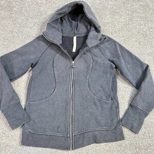 Lululemon Scuba Hoodie Woman's L / size 10 Blue Heather Raglan Pockets Full Zip